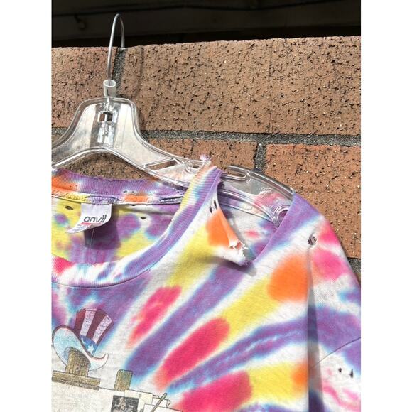 1996 Grateful Dead Vintage April Fools Jester Promo Thrashed Tie Dye Tee Shirt - Picture 7 of 8